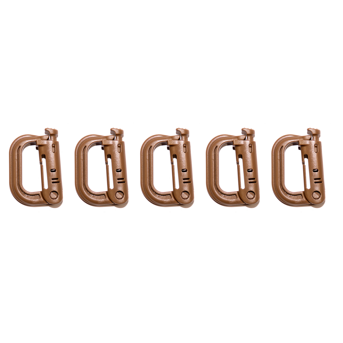 Carabiner - Brown | Button Locking - 5pc Kit