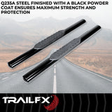 TrailFx - 4" Oval Straight Step Bar For Ram 1500 Crew- Black (A1542B)