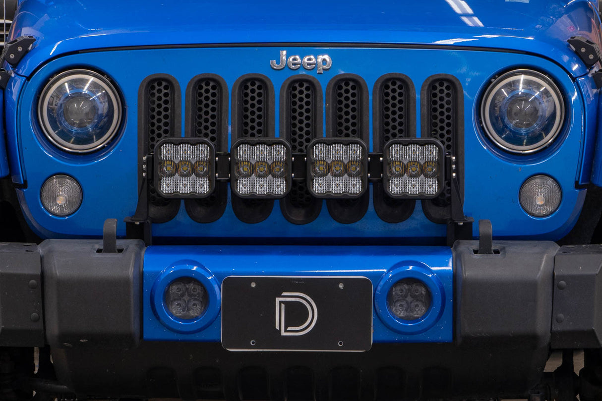 Diode Dynamics - Jeep JK SS5 4-Pod CrossLink Grille Lightbar Kit  Sport Yellow Combo - DD7230