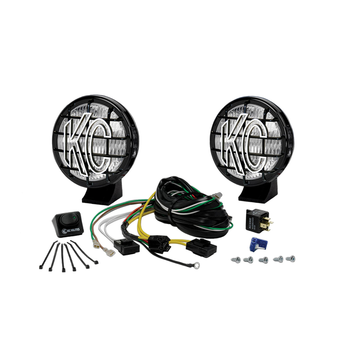 KC Hilites - 5" Apollo Pro Halogen Pair Pack System - Black - KC #452 (Fog Beam) - 452