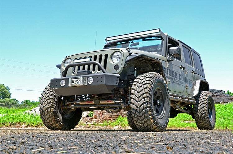 Rough Country - LED Light Kit - Windshield Mount - 50" Black Dual Row - Jeep Wrangler JK (07-18) - 70504BL