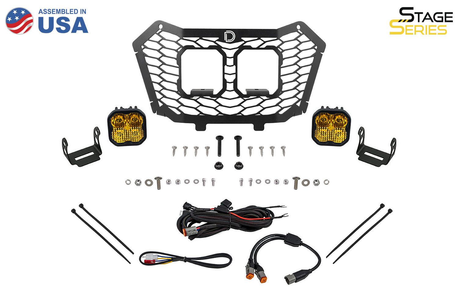 Diode Dynamics - Stage Series LED Grille Kit for 2022-2024 Honda TalonPro Yellow Combo - DD7904
