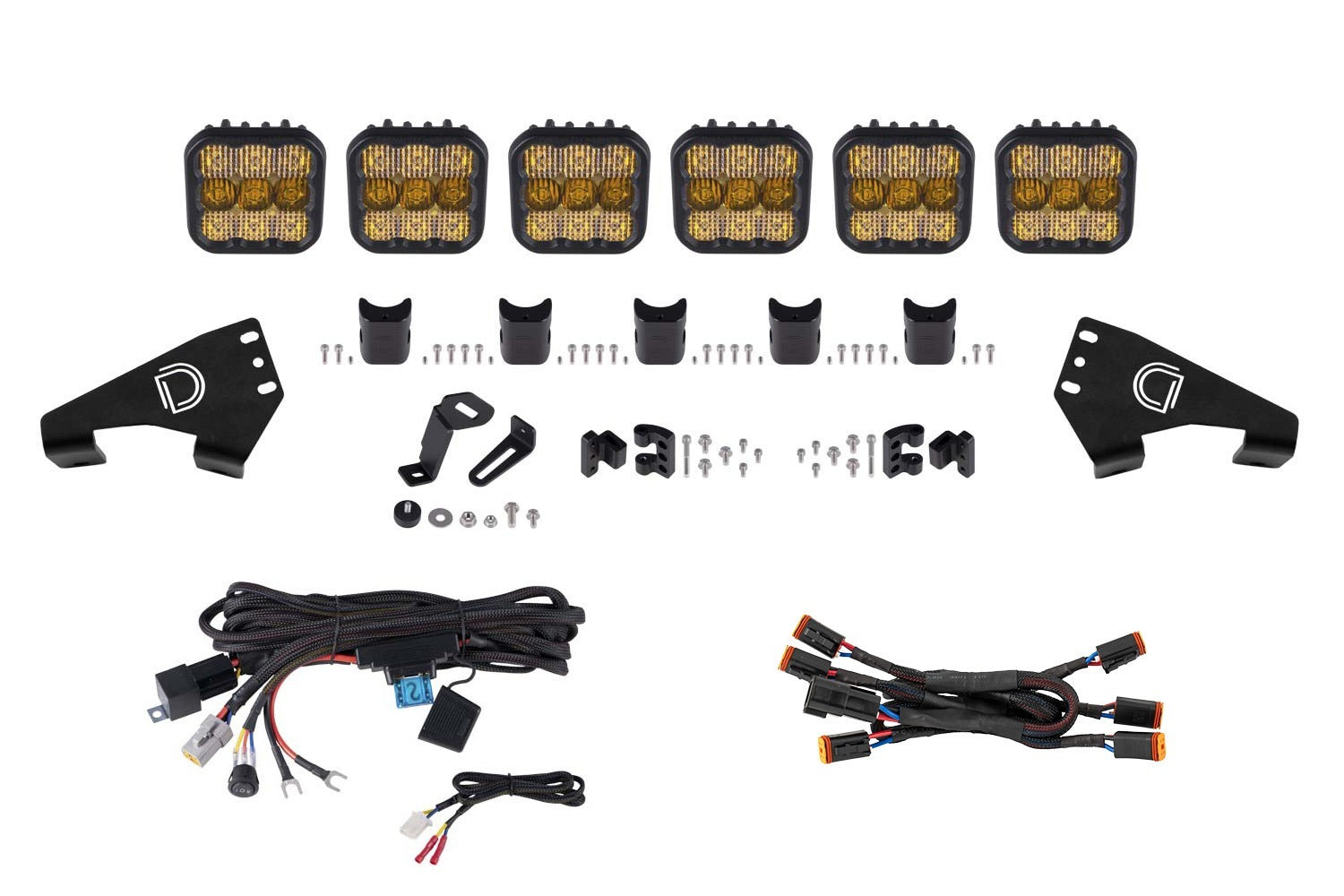 Diode Dynamics -Polaris RZR SS5 Pro CrossLink Roof Yellow Combo Lightbar Kit - DD7633 - DD7633