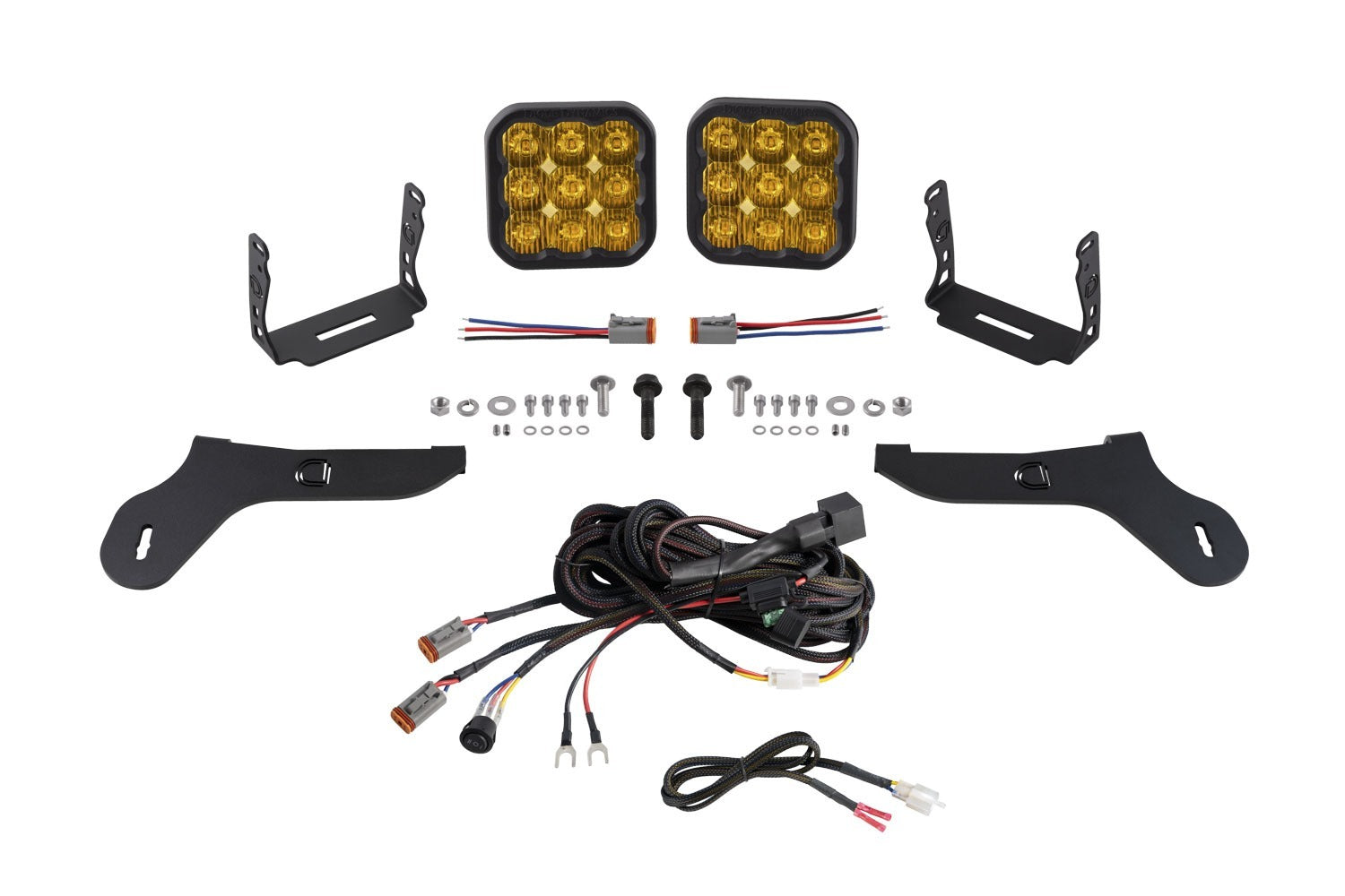 Diode Dynamics - SS5 Bumper LED Pod Light Kit for 2017-2020 Ford Raptor, Pro Yellow Driving - DD7351