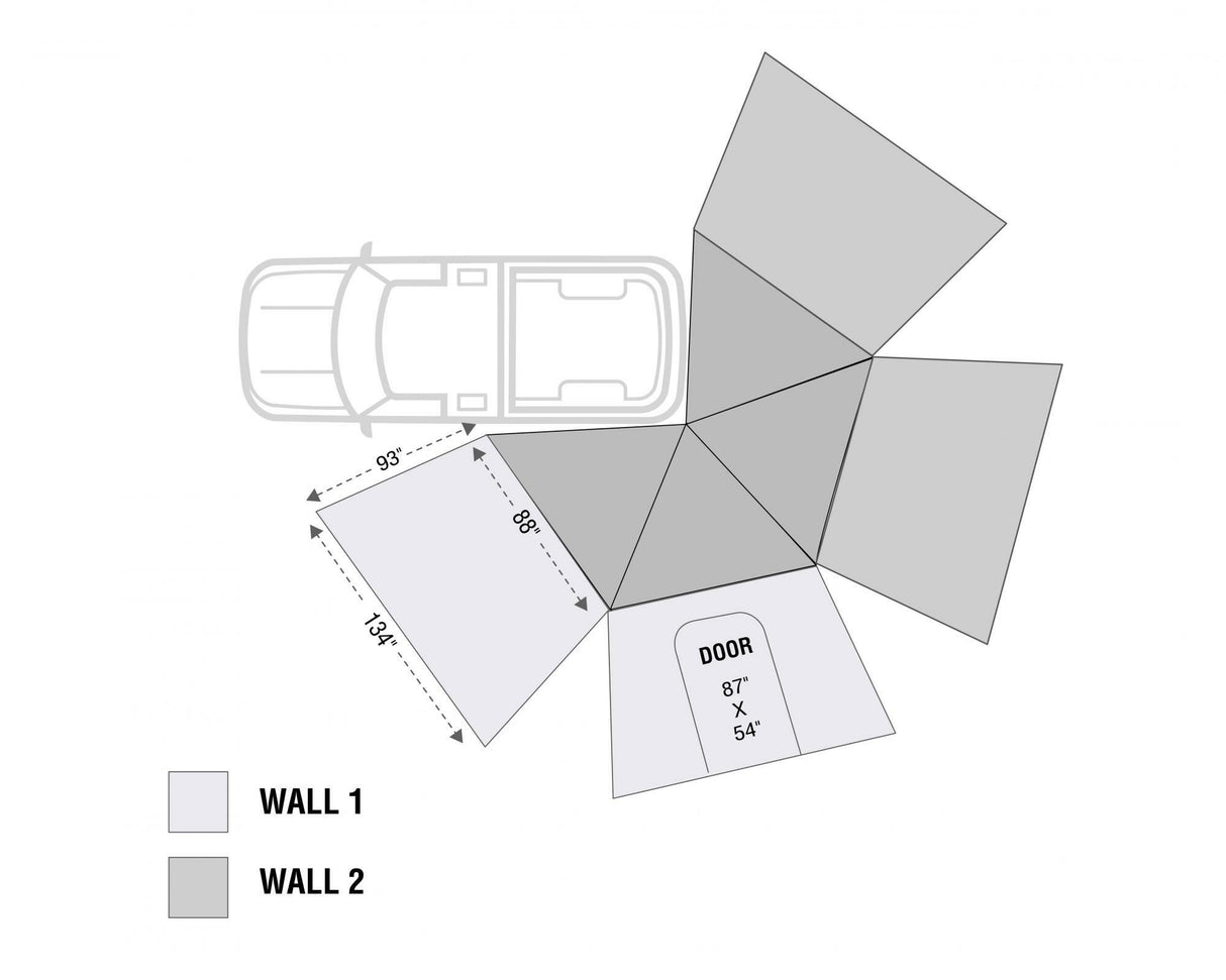 Overland Vehicle Systems - Shop Freestanding Driver Side Nomadic 270 LT Awning Wall 1 - 18299909