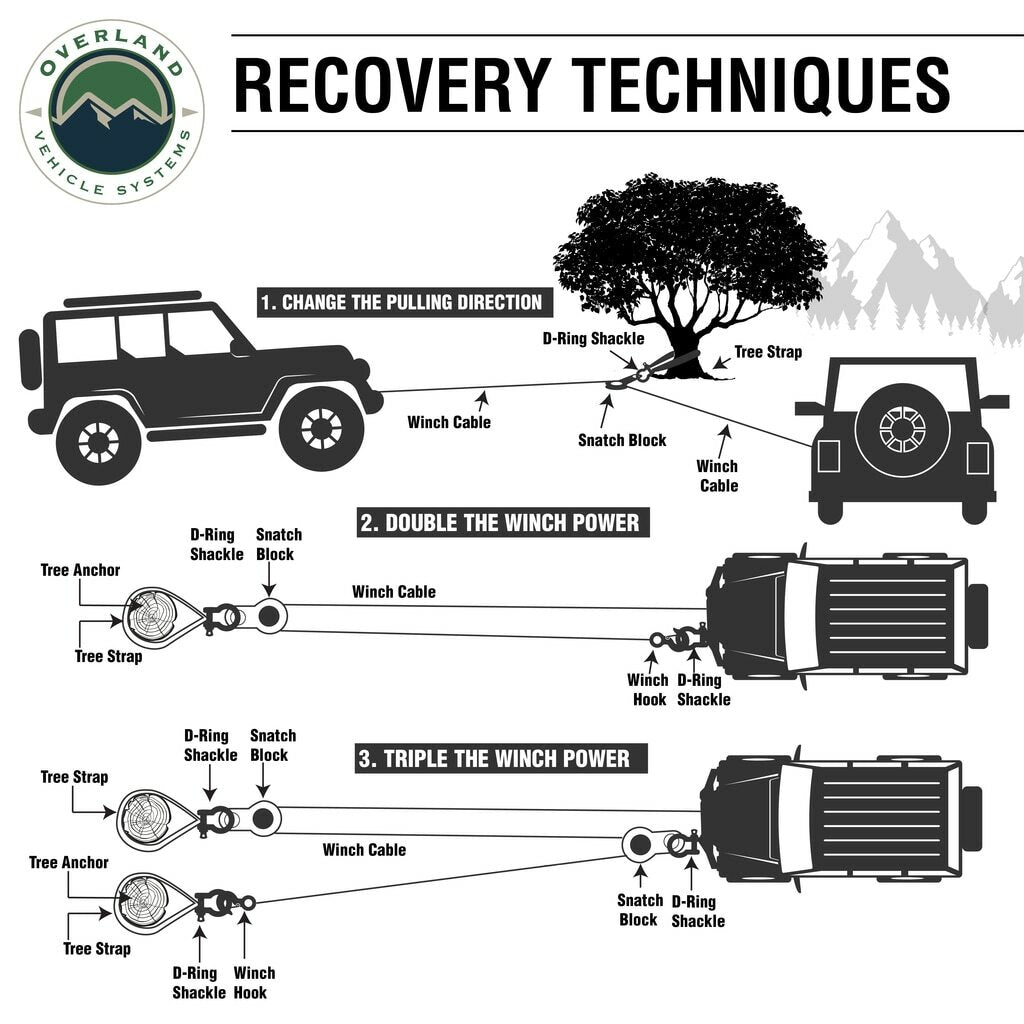 Overland Vehicle Systems - Tree Saver Tow Strap 40,000 lb. Gray With Storage Bag - 19079916