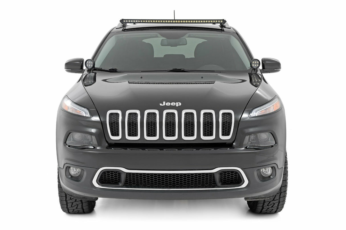 Rough Country - LED Light Kit - Roof Mount - 40" Black Single Row - Jeep KL (14-22) - 70086