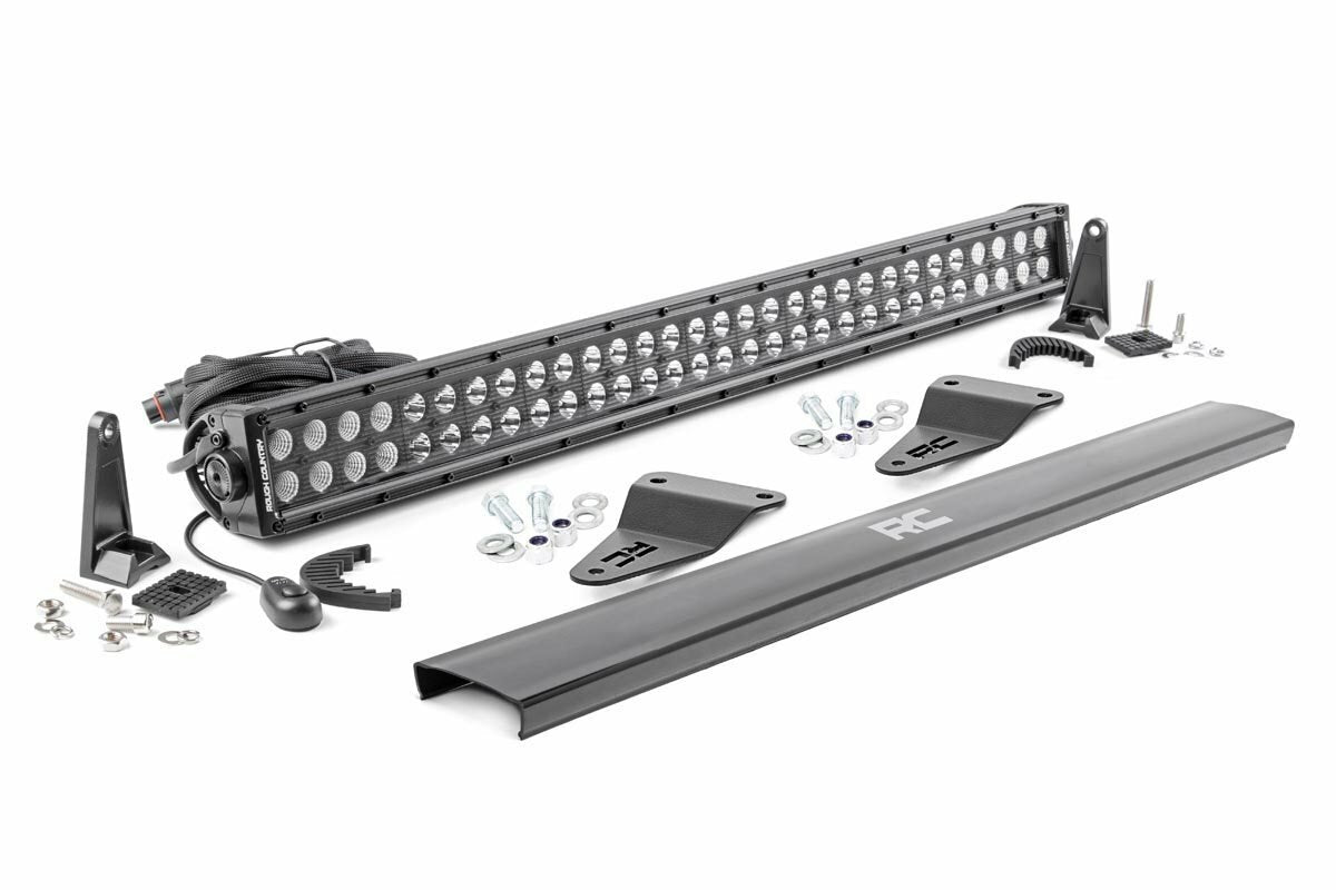 Rough Country - LED Light Kit - Bumper Mount - 30" Black Dual Row - Toyota 4Runner (14-20) - 70786