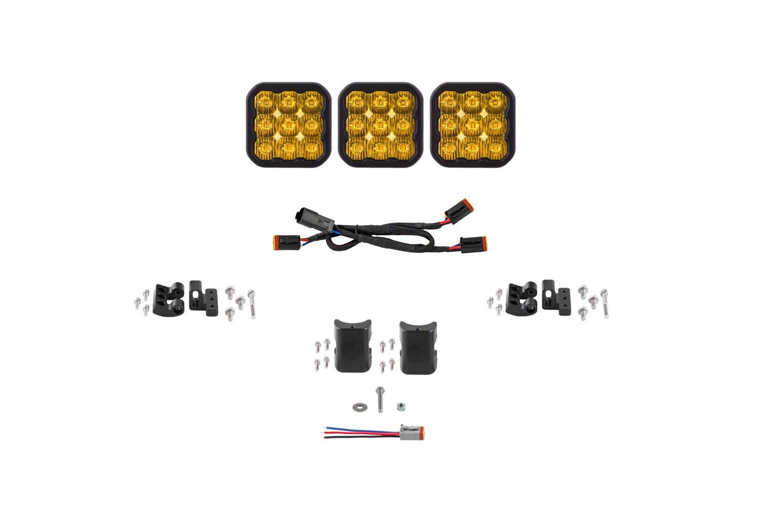 Diode Dynamics - SS5 Sport Universal CrossLink 3-Pod Lightbar Yellow Driving - DD7205