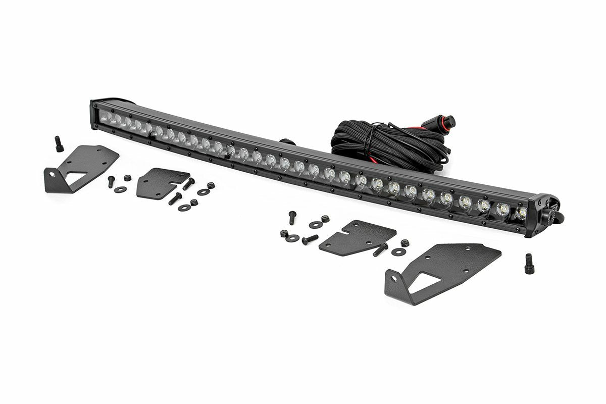 Rough Country - LED Light Kit - Grille Mount - 30" Black Single Row - Ford Raptor (17-20) - 70702