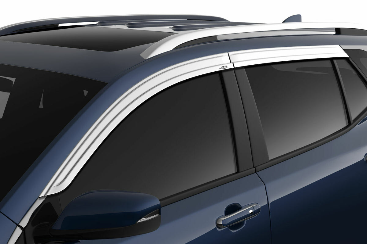 Husky Liners 2884059 Low Profile Ventvisor Deflector; Smoke with Chrome Trim; Outside Mount; 4 pc.
