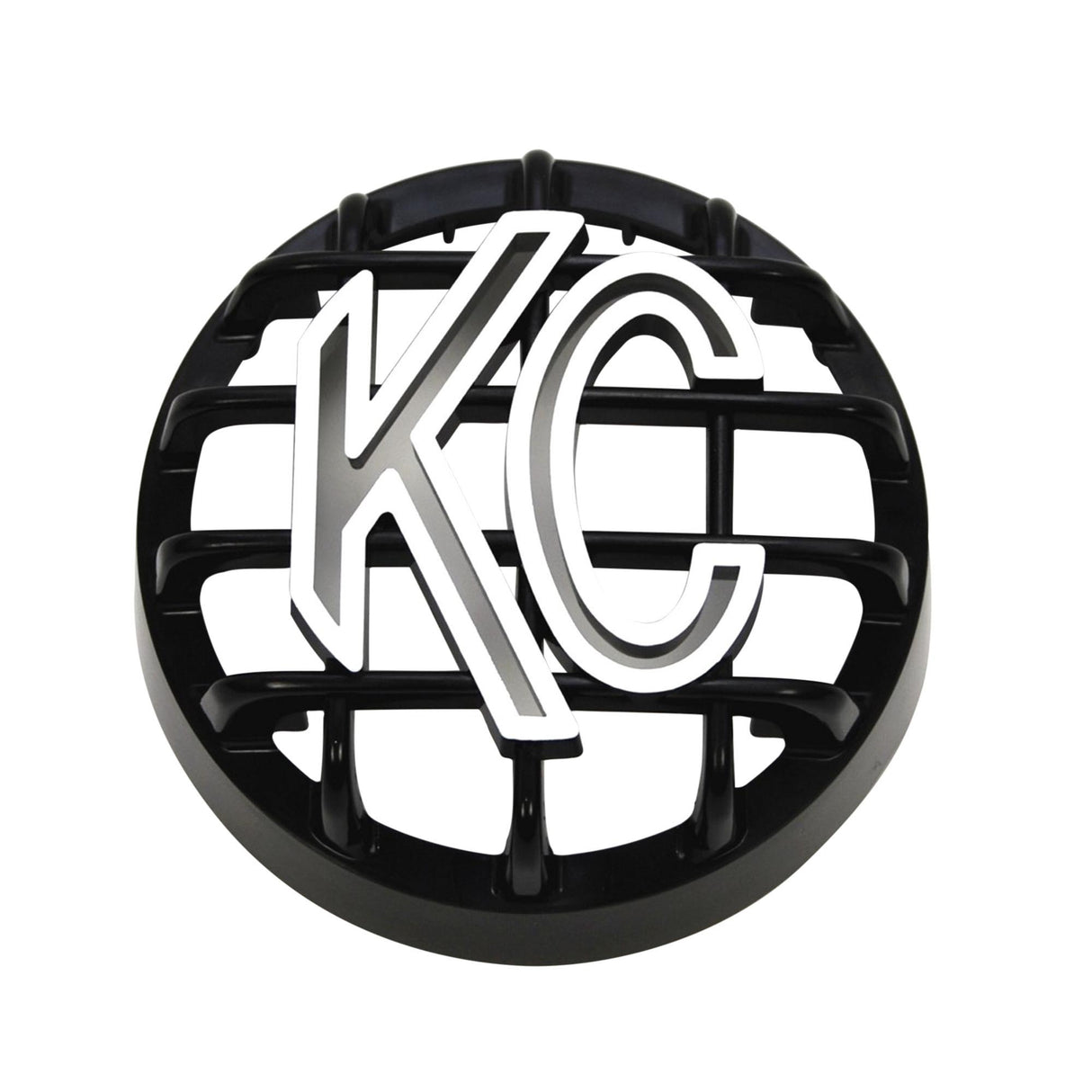 KC Hilites - 4" Stone Guard - KC #7219 (Black with White Logo) - 7219