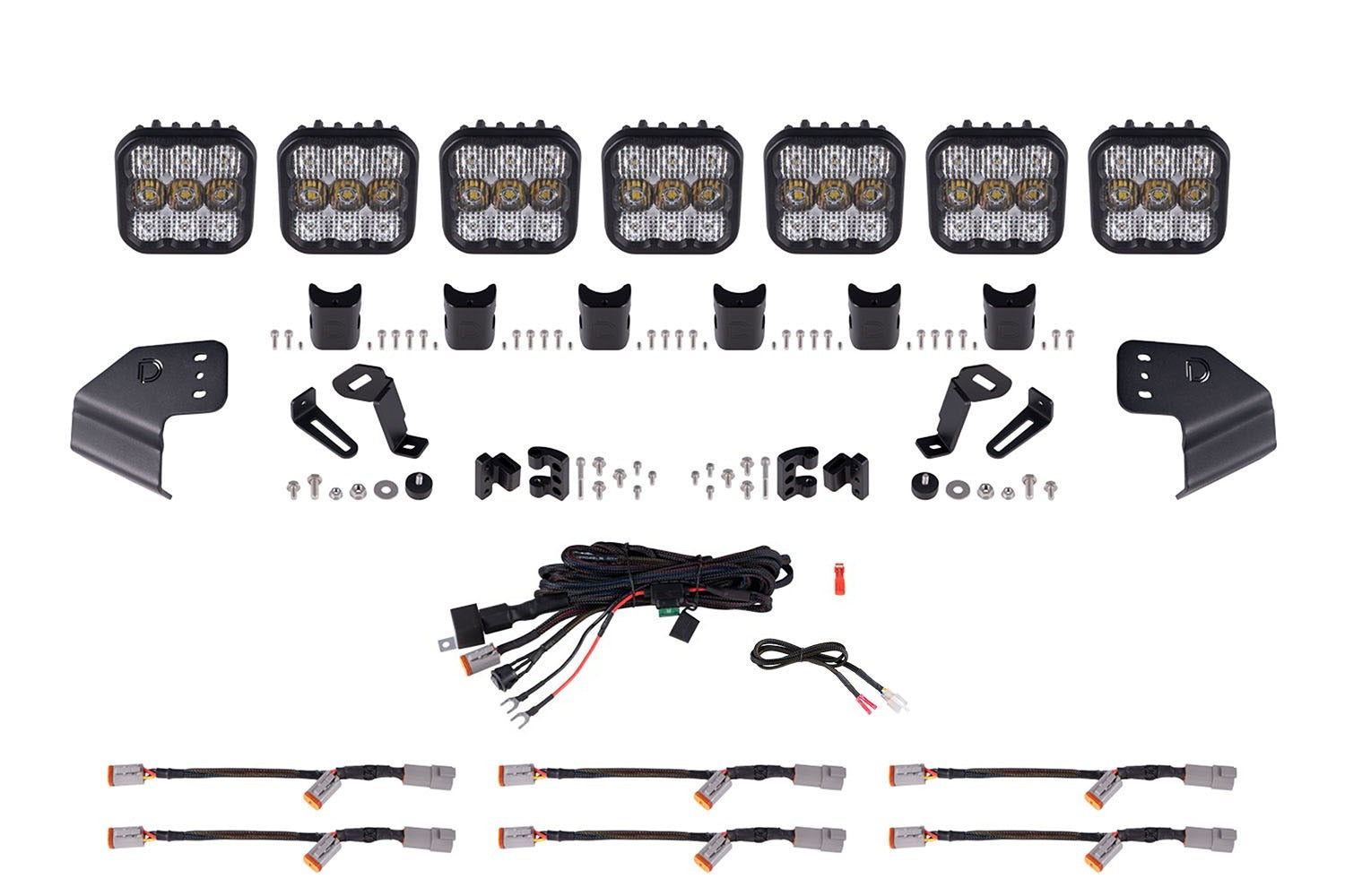 Diode Dynamics - Bronco SS5 Sport CrossLink Windshield White Combo Lightbar Kit - DD7232