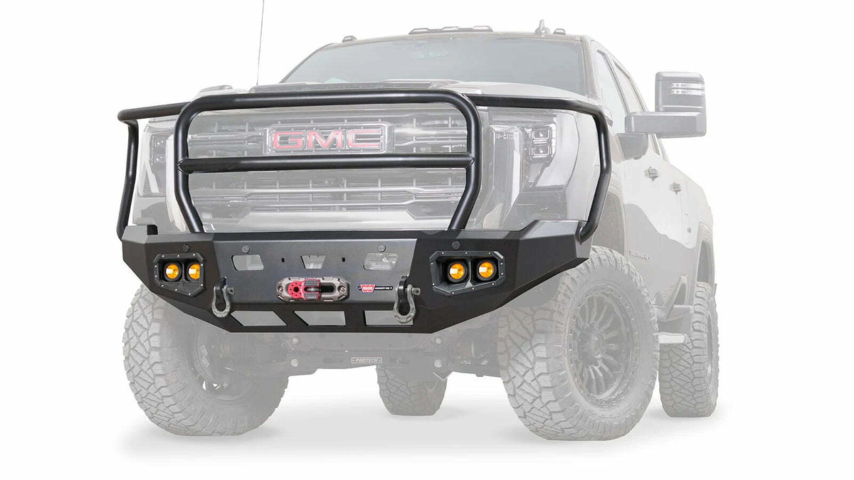 Warn - Ascent HD Front Bumper with Full Grille Guard for 2024-2026 GMC Sierra 2500/3500 HD - 111074