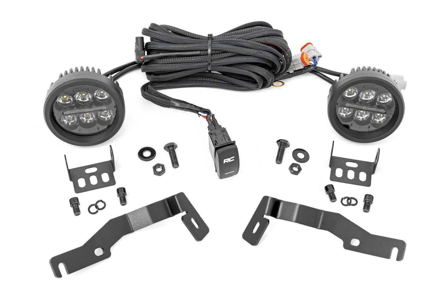 LED Light Kit - Ditch Mount - Black Series Round - 3.5 Inch - Amber DRL - Toyota Tacoma (2024)