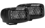 RIGID Industries - 902513BLK SR-M Series PRO Midnight Edition, Spot Diffused, Surface Mount, Pair