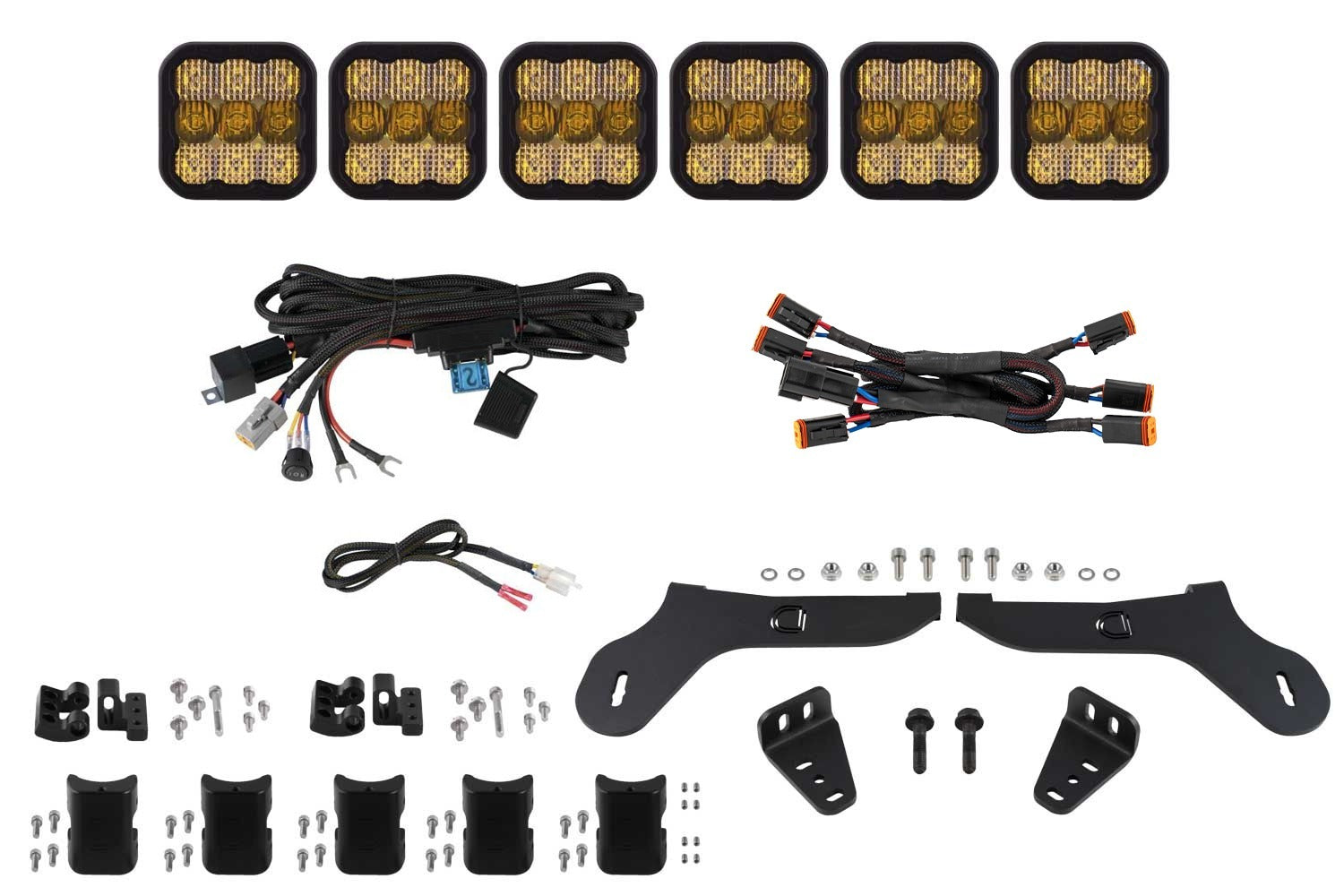Diode Dynamics - SS5 Grille CrossLink Lightbar Kit for 2017-2020 Ford Raptor, Pro Yellow Combo - DD7338