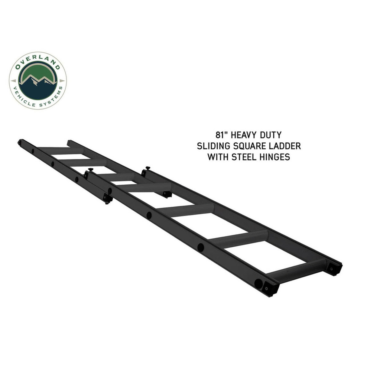 Overland Vehicle Systems - LD TMBK 3 Roof Top Tent With Annex - Tan Base With Green Rain Fly, Black Aluminum Base, Black Ladder - 18119733
