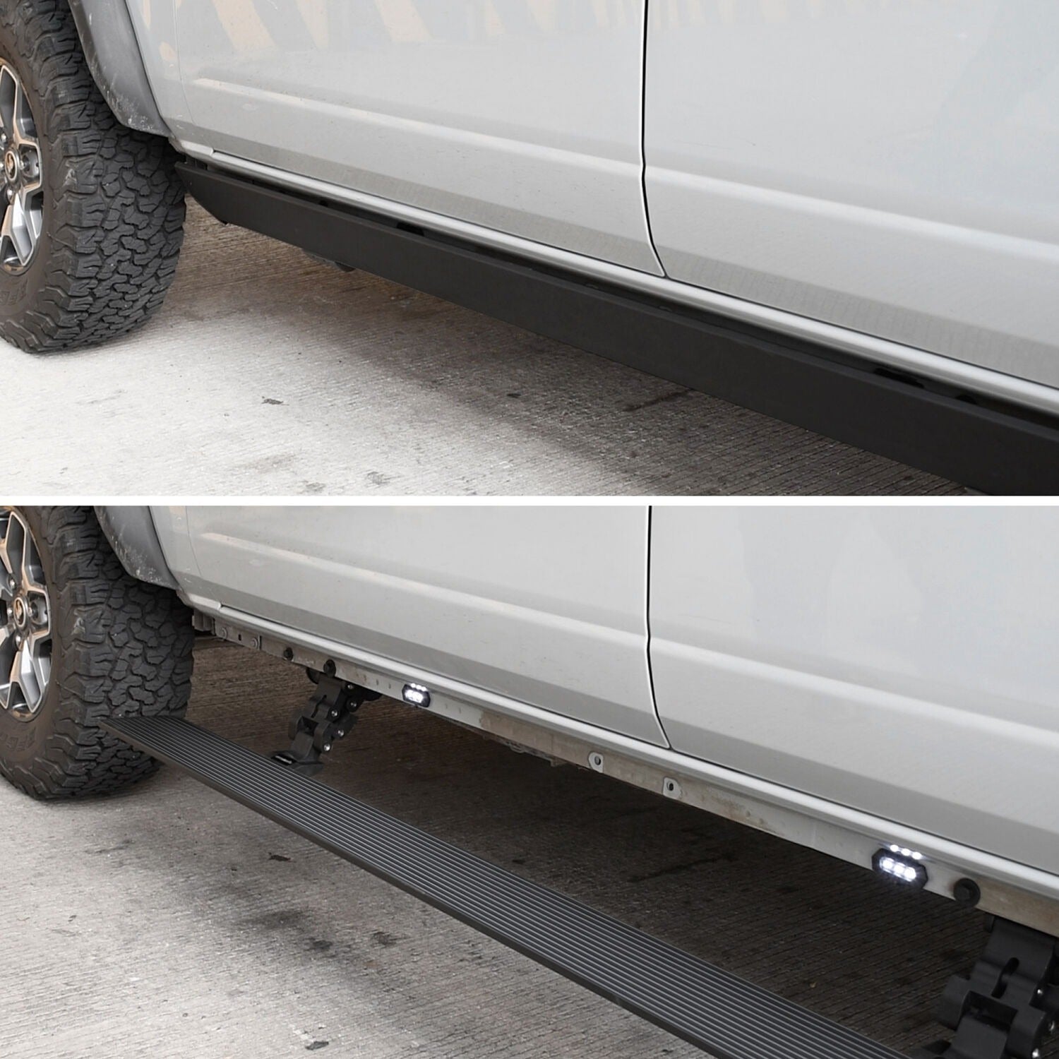 Go Rhino 20415587PC - E1 Electric Running Boards With Mounting Brackets - Textured Black