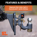 Curt - Replacement SecureLatch 2" Pintle Ball (10,000 lbs, 1-1/4" Shank) - 48420