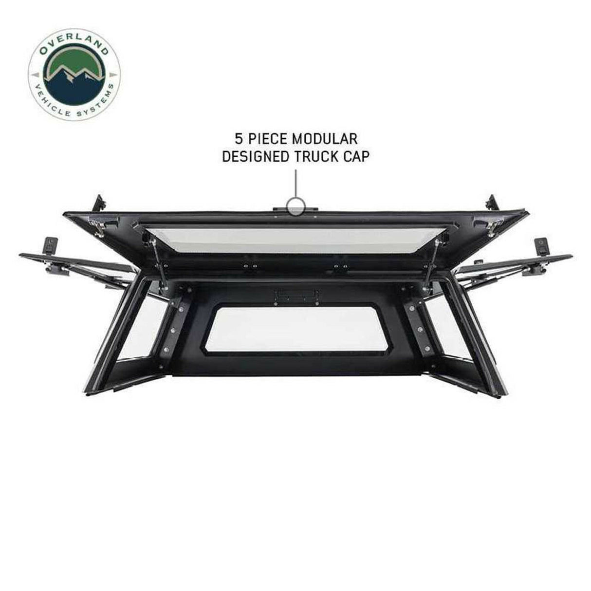 Overland Vehicle Systems - Expedition Truck Cap W/Full Wing Doors, Front and Rear Windows and 3rd Brake Light 19-24 Ram 1500 5.7 Foot Bed - 70100007