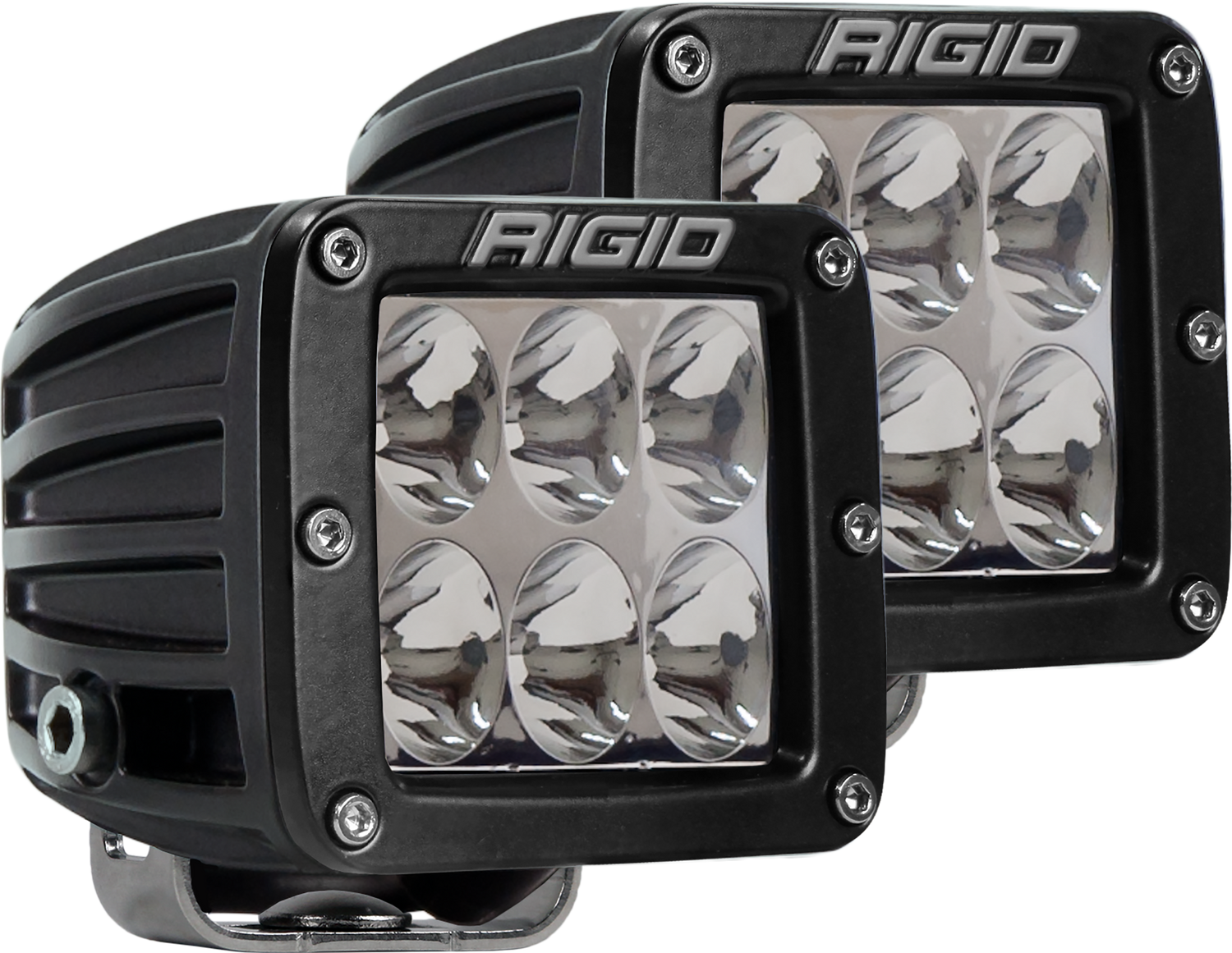 RIGID D-Series PRO LED Light, Driving Optic, Surface Mount, Black Housing, Pair