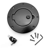 Locking Gas Cap Door, Black Aluminum; 97-06 Jeep Wrangler TJ