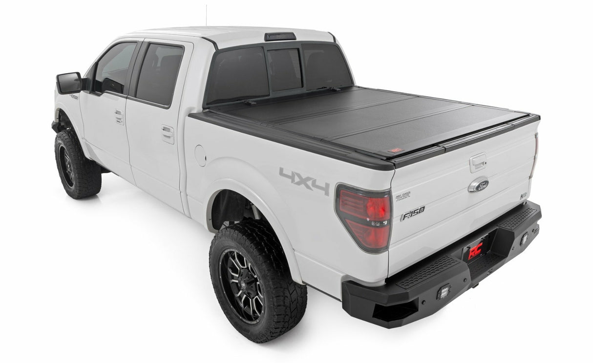 Rough Country - Hard Tri-Fold Flip Up Bed Cover - 5'7" Bed - Ford F-150 (04-14) - 49214550