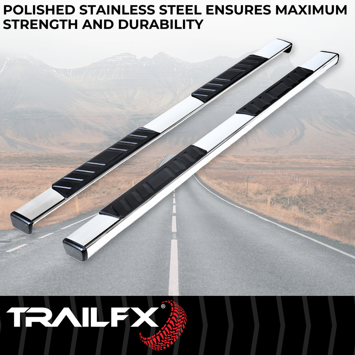 TrailFx - T4 Trapezoid Step Bar For GM Silverado/Sierra 2500/3500 Crew-Stainless (A4002S)