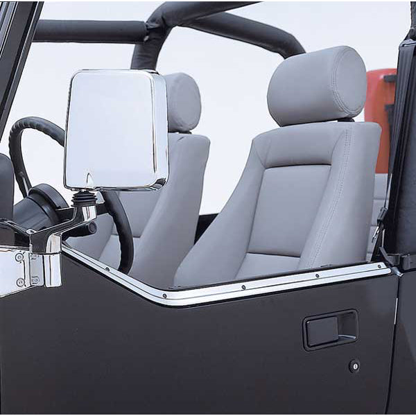 Rugged Ridge - Half Door Retaining Channel, Stainless Steel; 87-95 Jeep Wrangler YJ - 11146.01