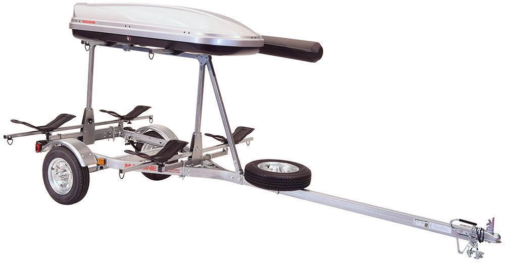 Malone - MicroSport LowBed 2 Kayak Trlr Package (2nd tier, 2 Sets MegaWing, Cargo Box, Rod Tube, Spare Tire) - MPG464-LBTM