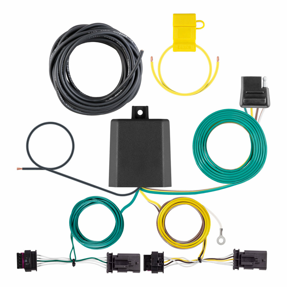 Curt - Custom Wiring Harness, 4-Way Flat Output, Select Tesla Model 3 - 56549