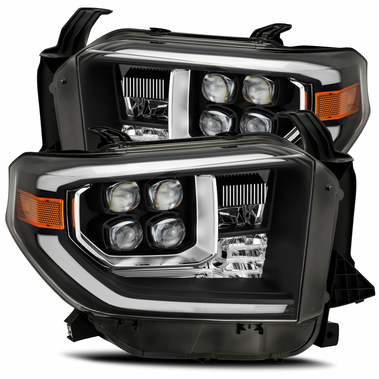 AlphaRex 880730 LED Projector Headlights Plank Style Design Black