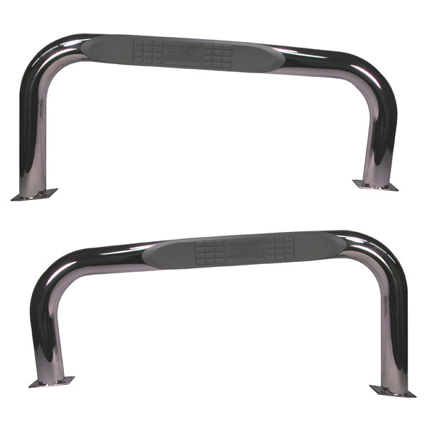 Rugged Ridge - Rugged Ridge 11522.02 Side Step Kit, Stainless Steel, Tubular; 76-83 Jeep CJ - 11522.02