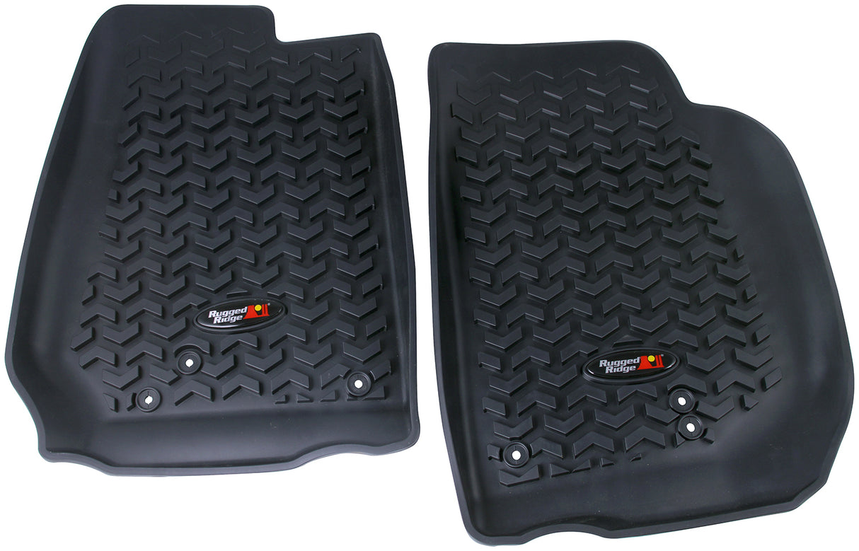 Rugged Ridge - Floor Liners, Front, Black; 07-16 Jeep Wrangler JK - 12920.03