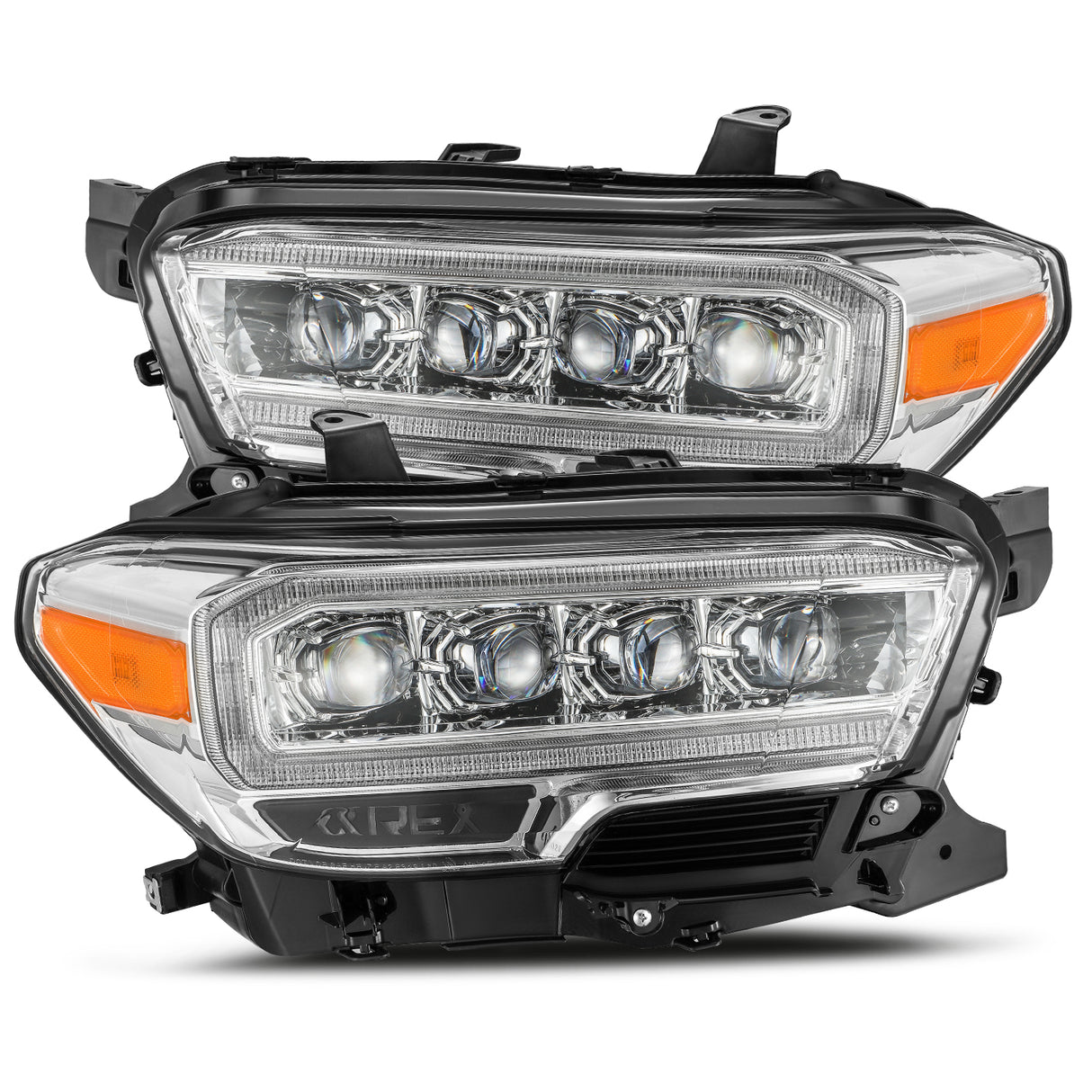 AlphaRex 880706 LED Projector Headlights Plank Style Design Chrome