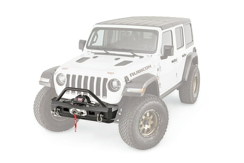 Warn - Elite Stubby Front Bumper with Grille Guard Tube for 2018-2026 Jeep Wrangler JL / 2020-2026 Jeep Gladiator JT - 101330