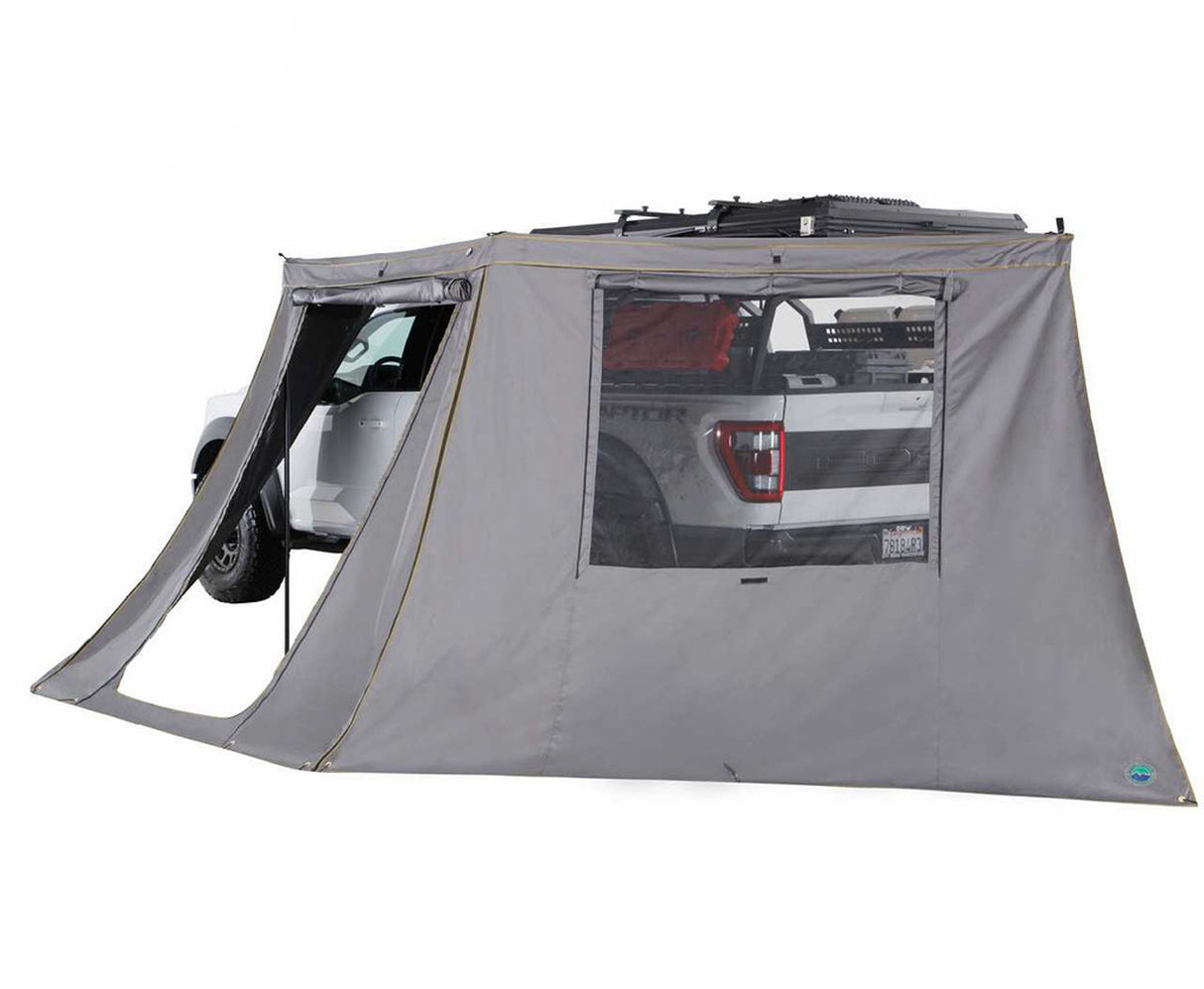 Overland Vehicle Systems - HD Nomadic 180 - LTE Awning Wall, Universal, Grey Body, Green Trim W/Storage Bag - 18159919