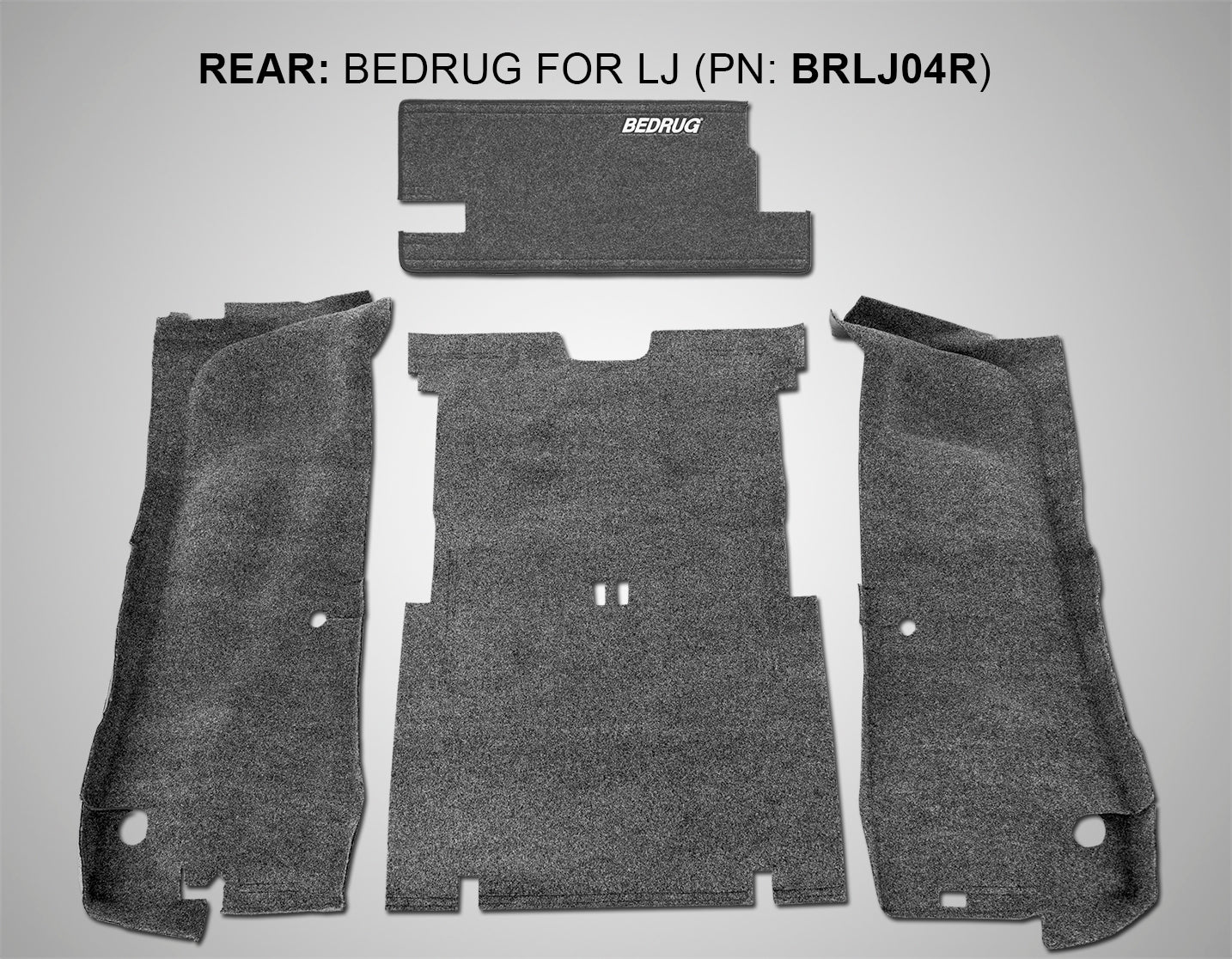 BedRug - JEEP BEDRUG 03-06 JEEP LJ UNLIMITED REAR 4PC CARGO KIT (INCLUDES TAILGATE/TUB LINER) - BRLJ04R