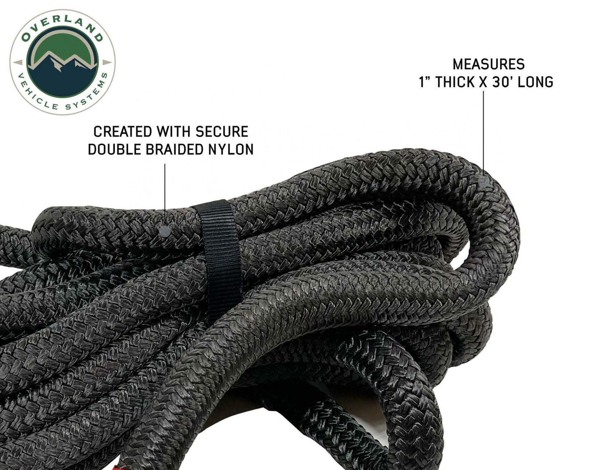 Overland Vehicle Systems - Brute Kinetic Rope Recovery Strap 1 x 30 Foot 30 Percent Stretch - 19009916