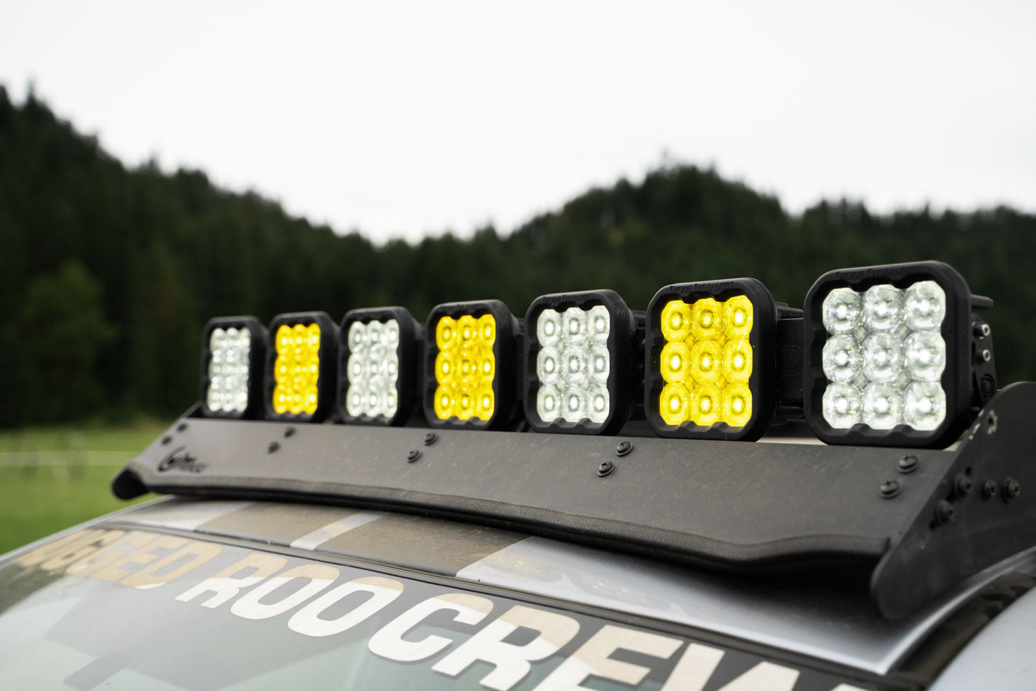 Diode Dynamics - SS5 Pro Universal CrossLink 7-Pod Lightbar Yellow Driving - DD7259