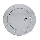 Locking Gas Cap Door, Stainless Steel; 07-16 Jeep Wrangler JK