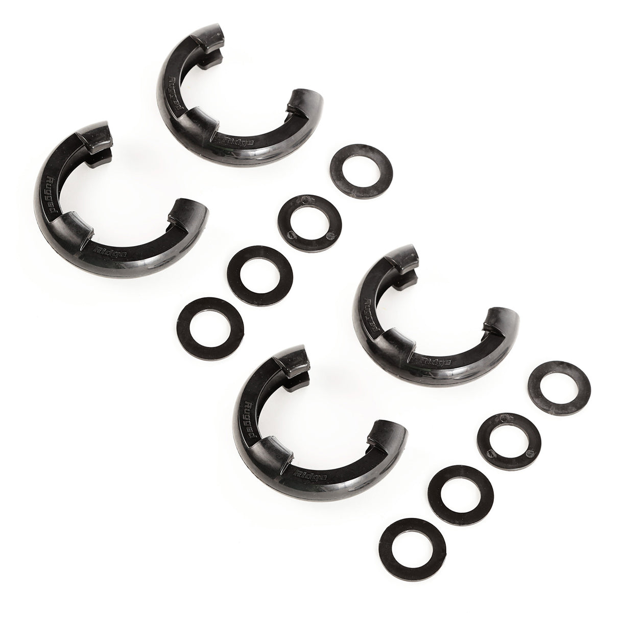 Rugged Ridge - Rugged Ridge 11235.60 D-Ring Isolator Kit, Black, 2 Pair, 3/4 inch - 11235.60