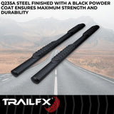 TrailFx - 4" Oval Straight Step Bar For Ford Ranger Crew- Black (A1550B)