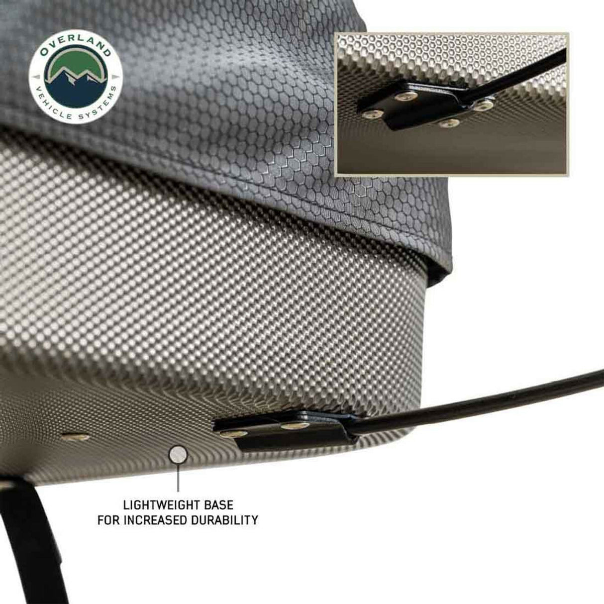 Overland Vehicle Systems - HD Bundu 3 - Hard Shell Pop Up Roof Top Tent, 3 Person, Grey Body and Black Rainfly - 18199902