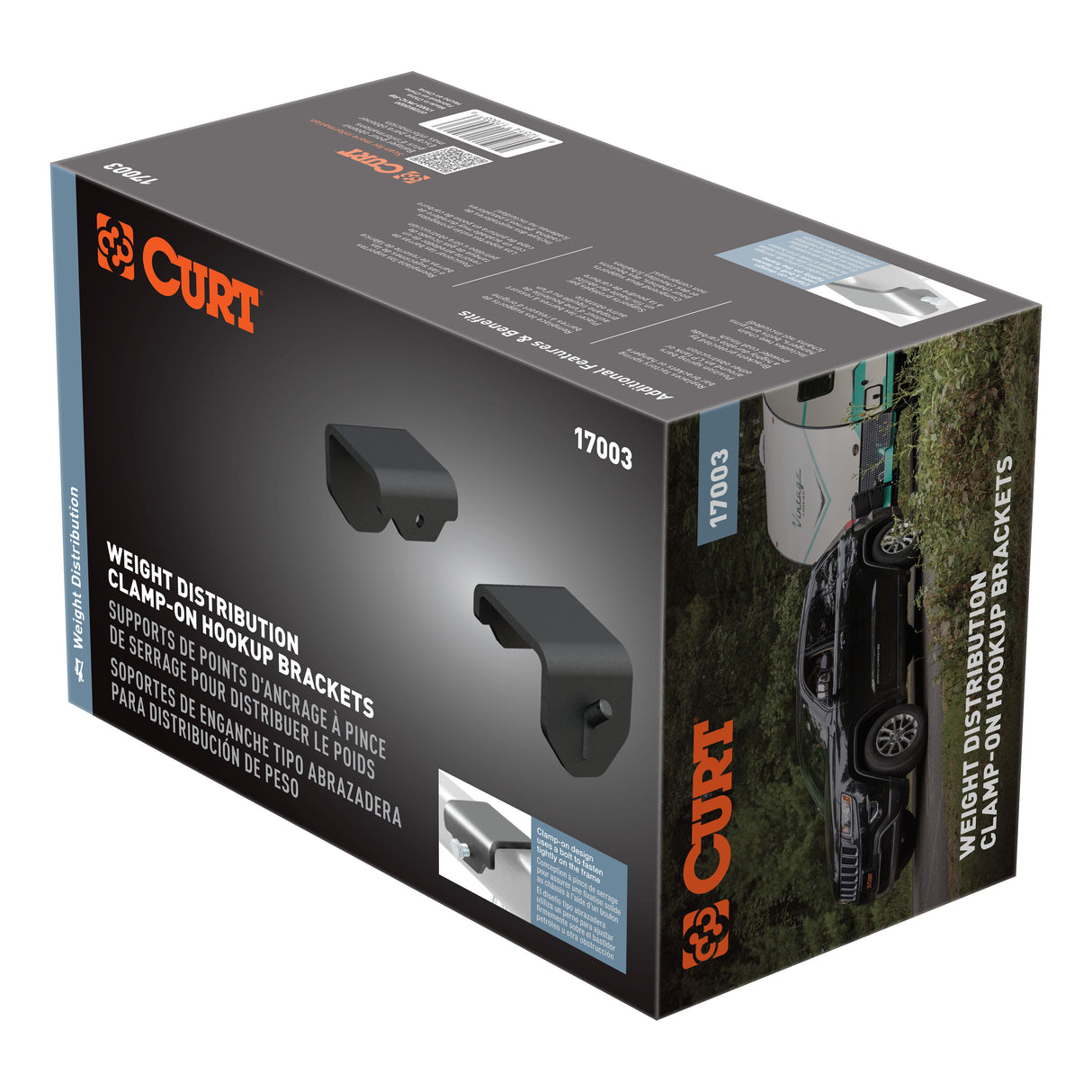 Curt - Weight Distribution Clamp-On Hookup Brackets (2-Pack) - 17003