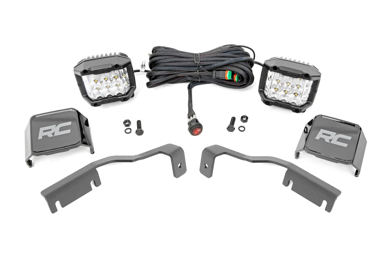 Rough Country - LED Light Kit - Ditch Mount - 3" OSRAM - Wide - Nissan Frontier (22-23) - 71068