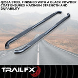 TrailFx - 3" Round Step Bar For Jeep Wrangler JL 4 Dr- Black (A0055T)