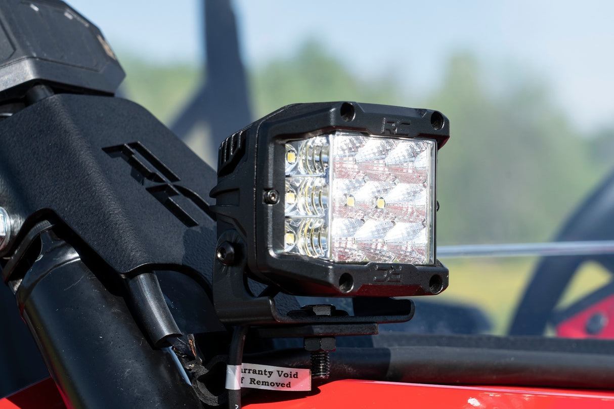 Rough Country - LED Light Kit - Cage Mount - 2" Black Pair - White DRL - Honda Talon (19-22) - 92034