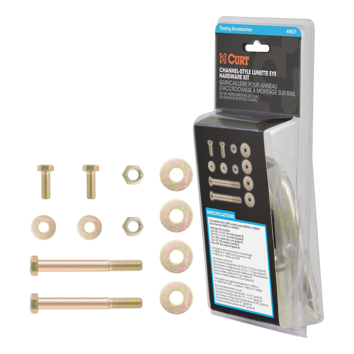 Curt - Channel-Style Lunette Ring Hardware Kit - 48621
